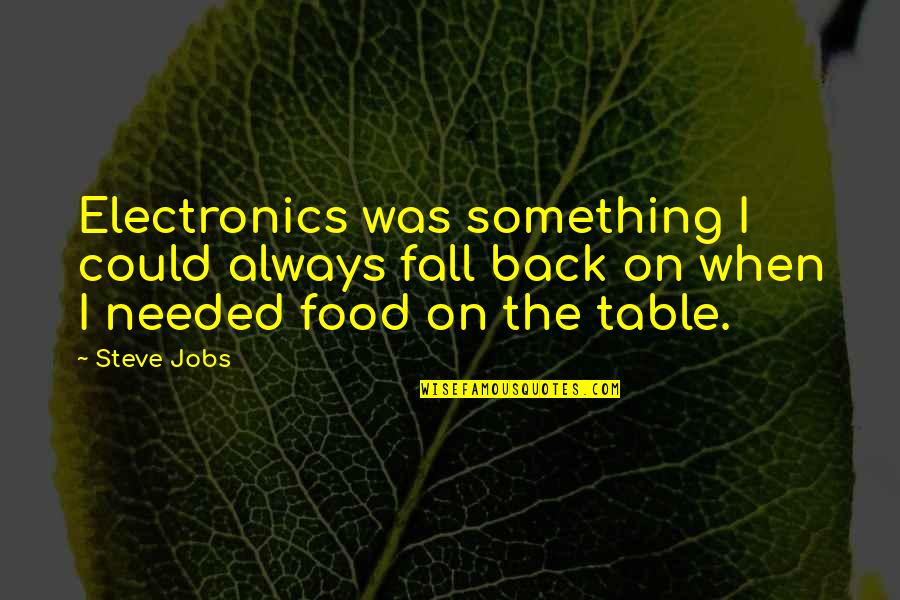 Fall Back On Quotes By Steve Jobs: Electronics was something I could always fall back