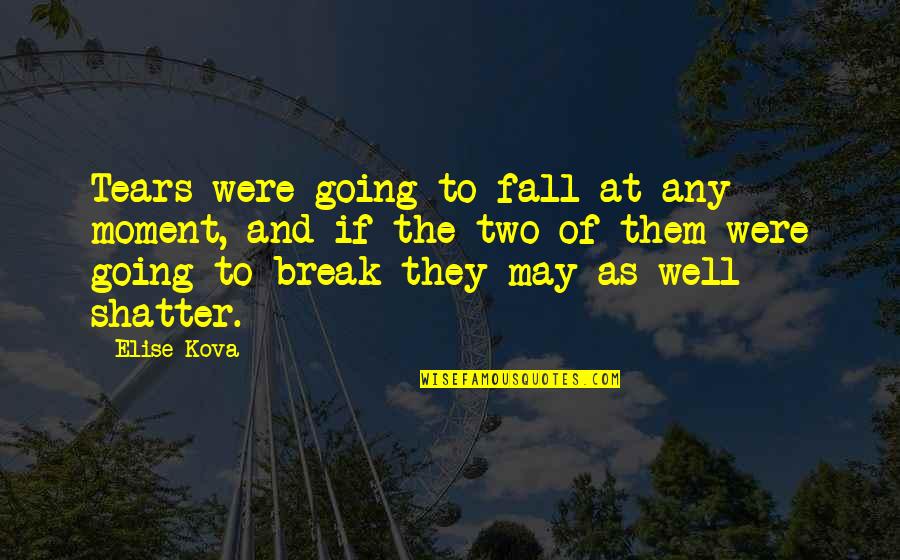 Fall Break Quotes By Elise Kova: Tears were going to fall at any moment,