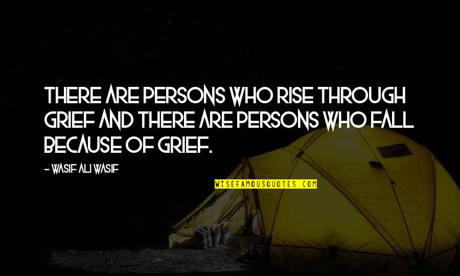 Fall But Rise Quotes By Wasif Ali Wasif: There are persons who rise through grief and