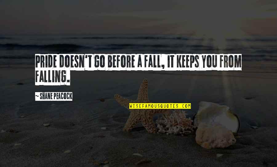 Fall Falling Quotes By Shane Peacock: Pride doesn't go before a fall, it keeps