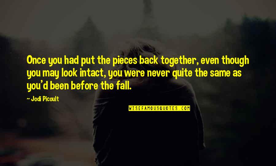 Fall Into Pieces Quotes By Jodi Picoult: Once you had put the pieces back together,