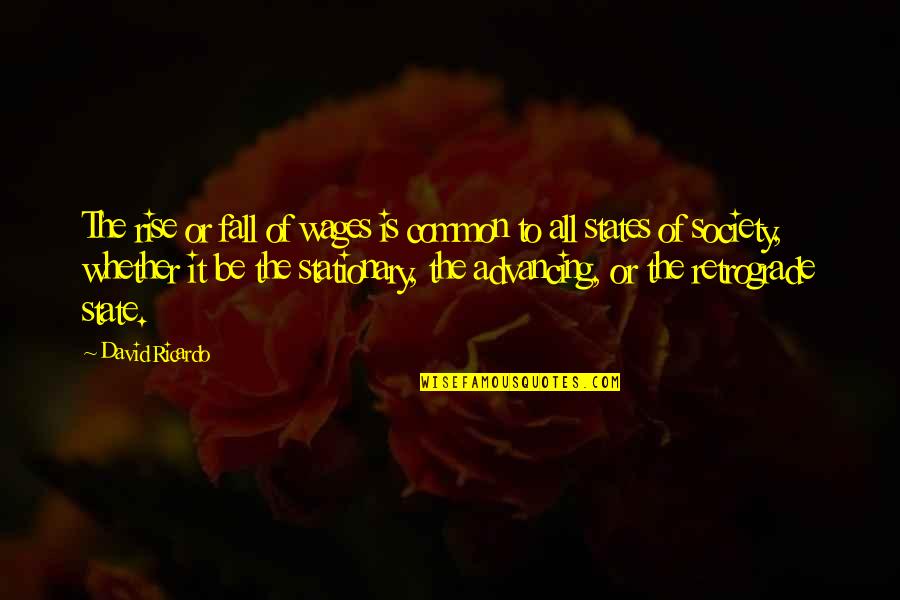 Fall Of Society Quotes By David Ricardo: The rise or fall of wages is common Fall Of Society Quotes By David Ricardo: The rise or fall of wages is common