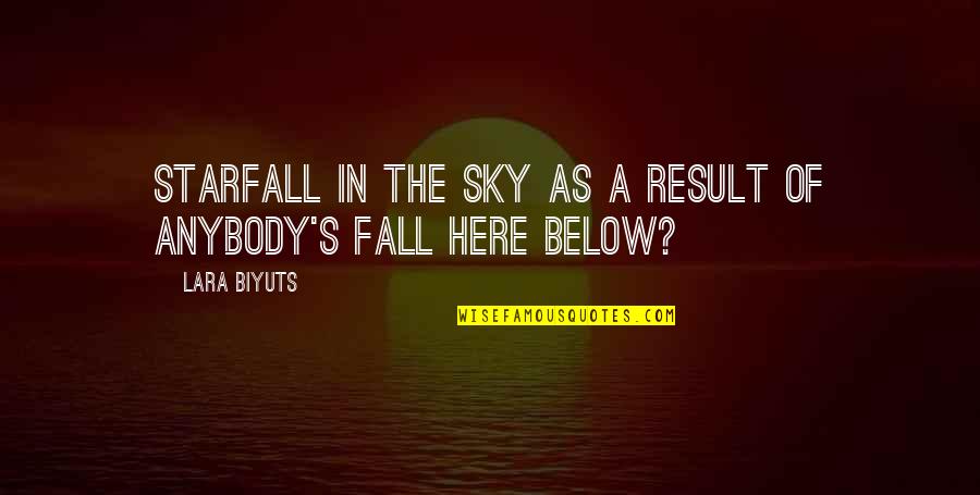 Fall Off The Earth Quotes By Lara Biyuts: Starfall in the sky as a result of
