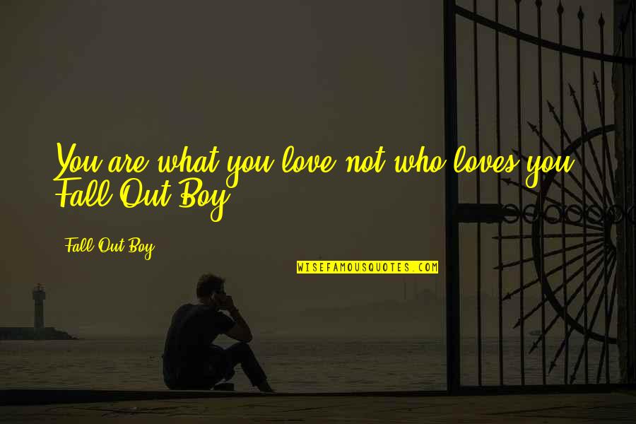 Fall Out Love Quotes By Fall Out Boy: You are what you love not who loves