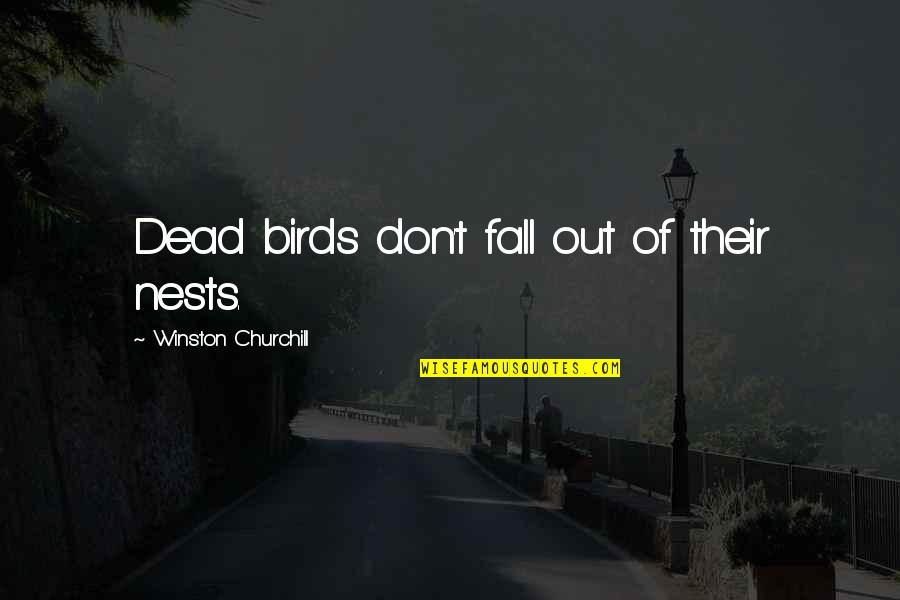 Fall Out Quotes By Winston Churchill: Dead birds don't fall out of their nests.