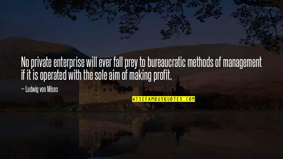 Fall Prey Quotes By Ludwig Von Mises: No private enterprise will ever fall prey to