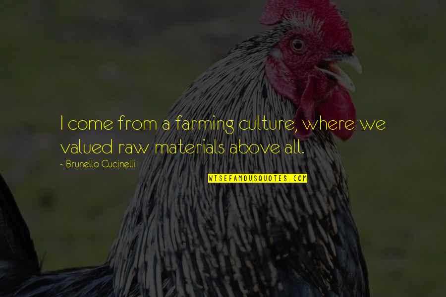 Fall Weekend Inspirational Quotes By Brunello Cucinelli: I come from a farming culture, where we