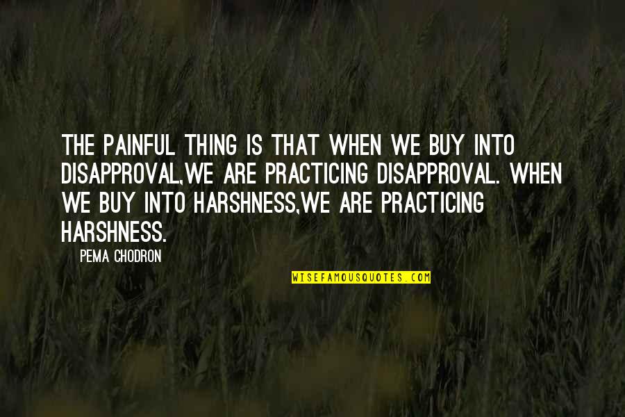 Fallen Biker Quotes By Pema Chodron: The painful thing is that when we buy