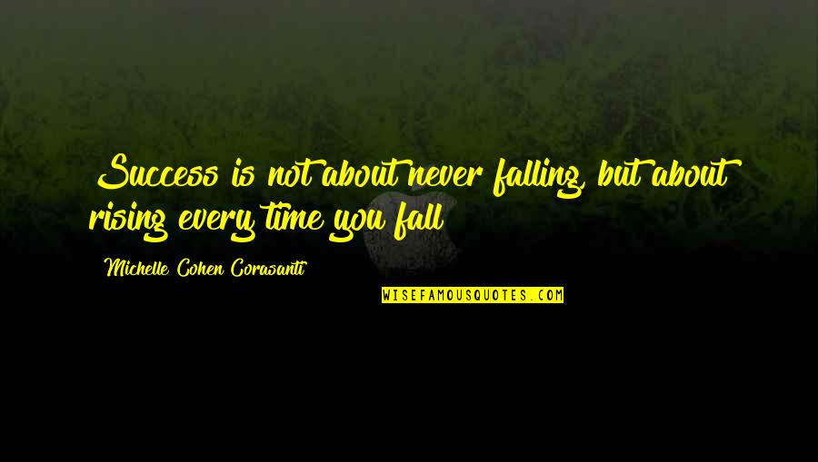 Falling And Rising Up Quotes By Michelle Cohen Corasanti: Success is not about never falling, but about