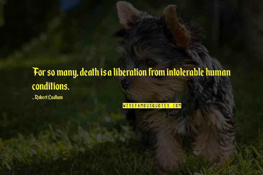Falling Asleep Sad Quotes By Robert Ludlum: For so many, death is a liberation from
