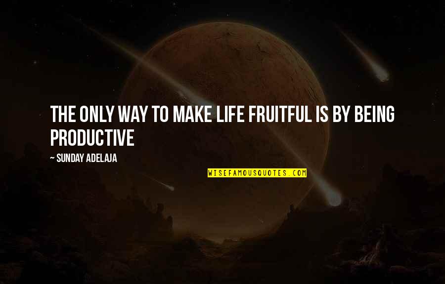 Falling Down And Getting Back Up Quotes By Sunday Adelaja: The only way to make life fruitful is