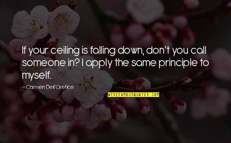 Falling Down Quotes By Carmen Dell'Orefice: If your ceiling is falling down, don't you