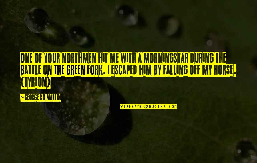 Falling For Him Quotes By George R R Martin: One of your northmen hit me with a