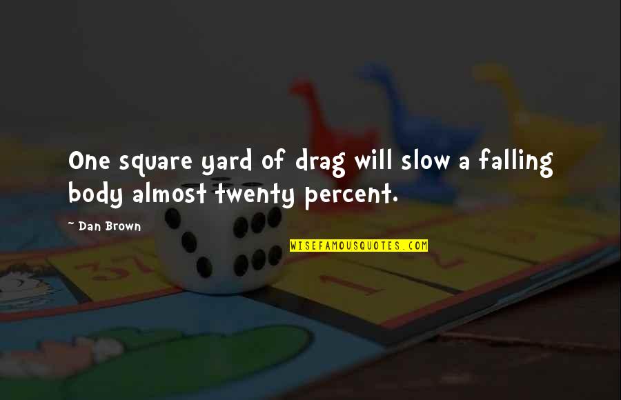 Falling From The Sky Quotes By Dan Brown: One square yard of drag will slow a