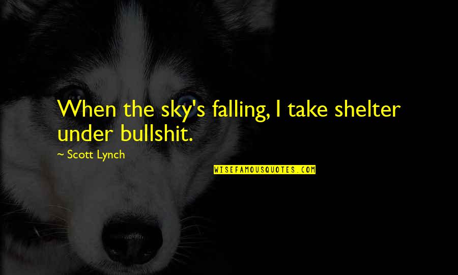 Falling From The Sky Quotes By Scott Lynch: When the sky's falling, I take shelter under