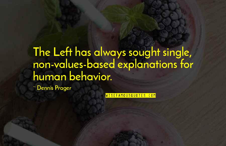 Falling In Love Fast Quotes By Dennis Prager: The Left has always sought single, non-values-based explanations