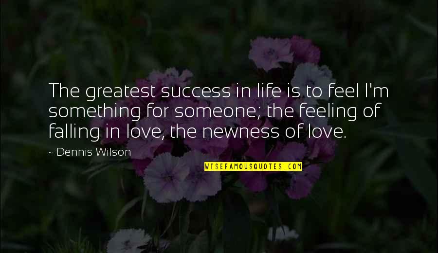 Falling In Love Life Quotes By Dennis Wilson: The greatest success in life is to feel