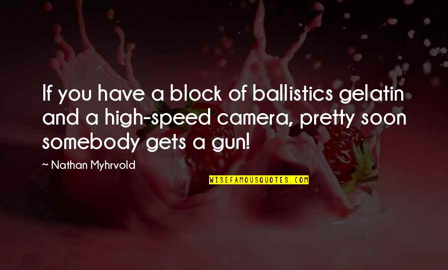 Falling In Love Too Fast Quotes By Nathan Myhrvold: If you have a block of ballistics gelatin