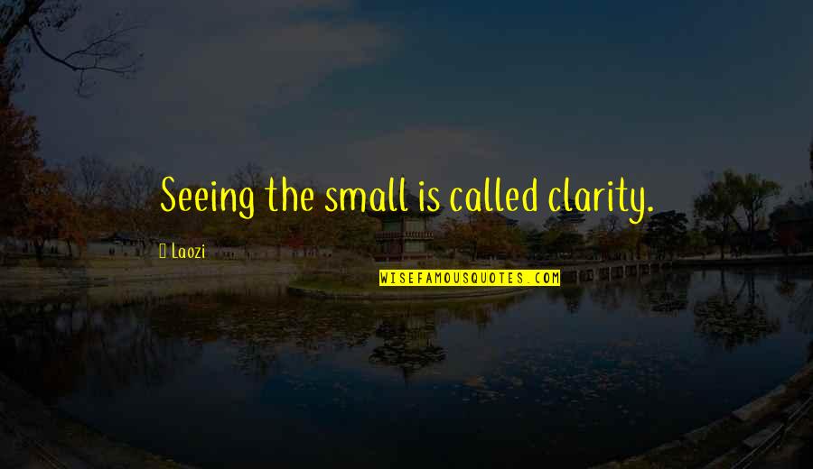 Falling In Love With A Married Man Quotes By Laozi: Seeing the small is called clarity.