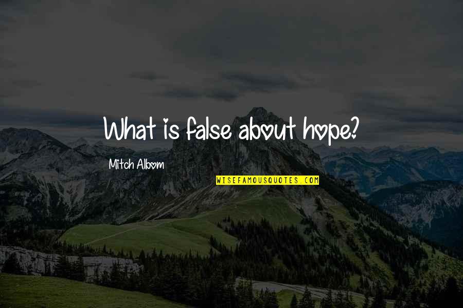 Falling In Love With Someone You Haven't Met Quotes By Mitch Albom: What is false about hope?