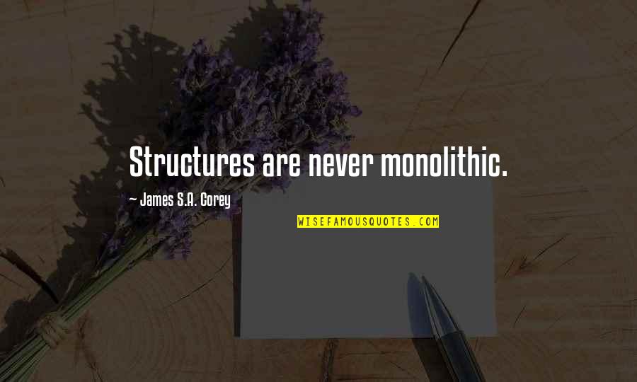 Falling In Love With You Tagalog Quotes By James S.A. Corey: Structures are never monolithic.