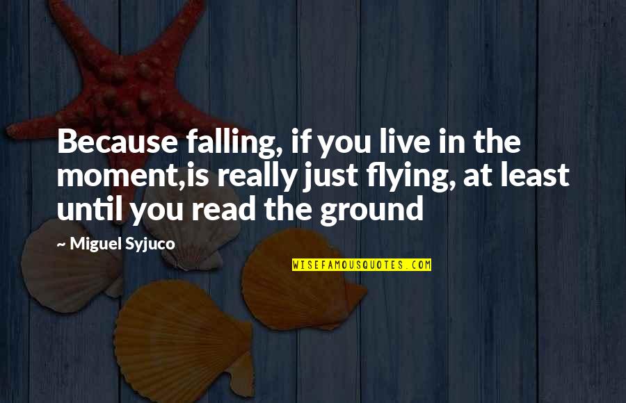 Falling On The Ground Quotes By Miguel Syjuco: Because falling, if you live in the moment,is