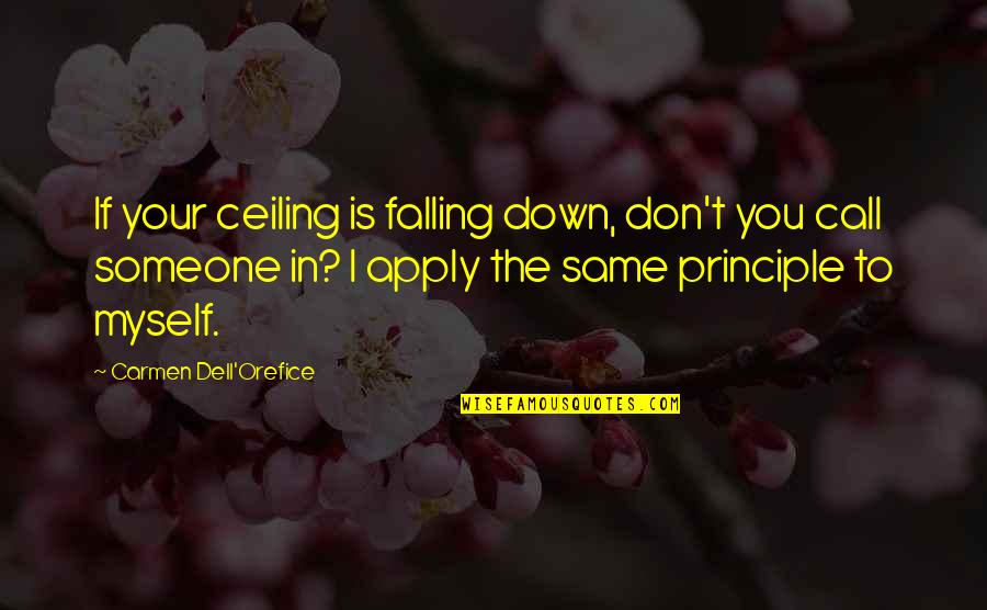 Falling Out With Someone Quotes By Carmen Dell'Orefice: If your ceiling is falling down, don't you