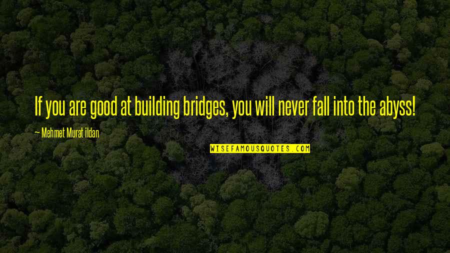 Falling Quotes Quotes By Mehmet Murat Ildan: If you are good at building bridges, you