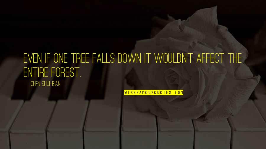 Falls Nature Quotes By Chen Shui-bian: Even if one tree falls down it wouldn't