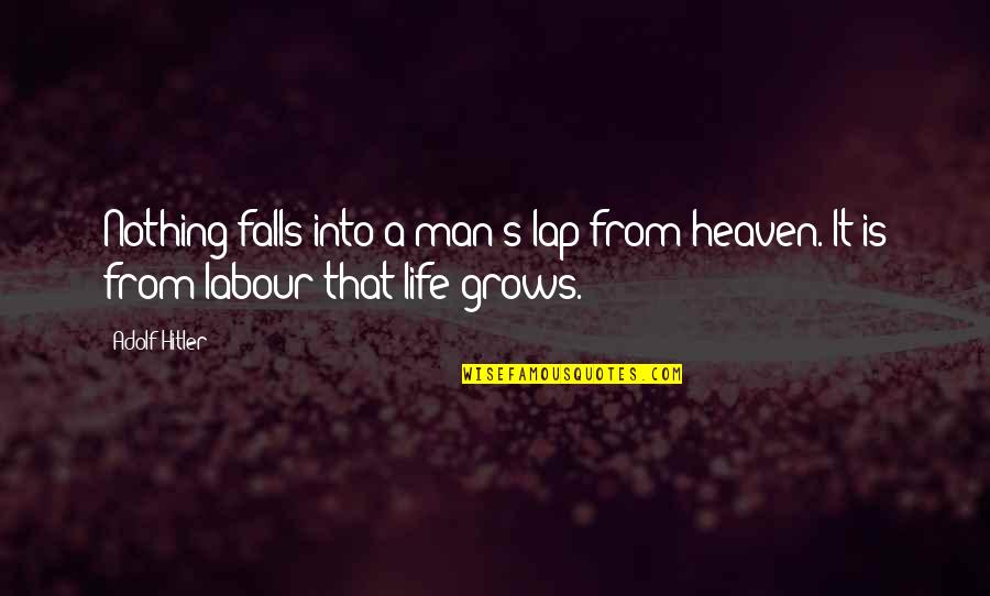 Falls Of Life Quotes By Adolf Hitler: Nothing falls into a man's lap from heaven.