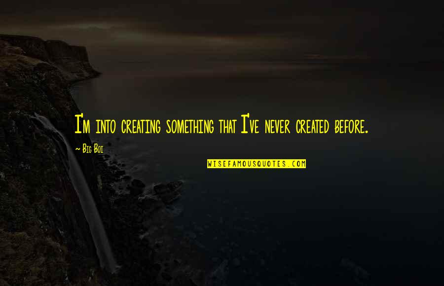 Falmata Ibro Quotes By Big Boi: I'm into creating something that I've never created