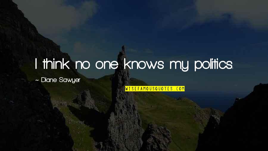 Falsafah Hidup Hamka Quotes By Diane Sawyer: I think no one knows my politics. Falsafah Hidup Hamka Quotes By Diane Sawyer: I think no one knows my politics.