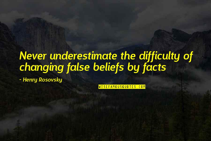 False Belief Quotes By Henry Rosovsky: Never underestimate the difficulty of changing false beliefs