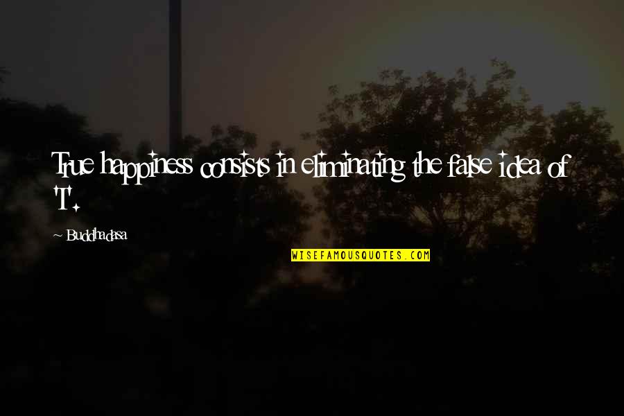 False Ideas Quotes By Buddhadasa: True happiness consists in eliminating the false idea