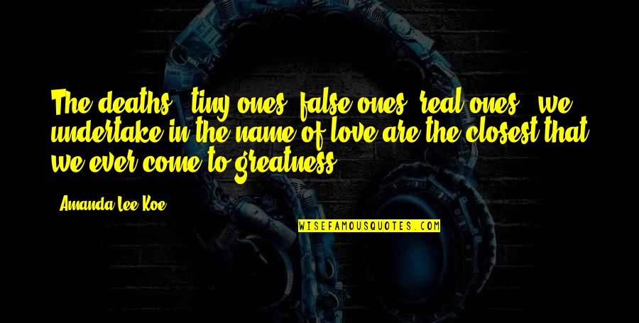 False Love Quotes By Amanda Lee Koe: The deaths - tiny ones, false ones, real