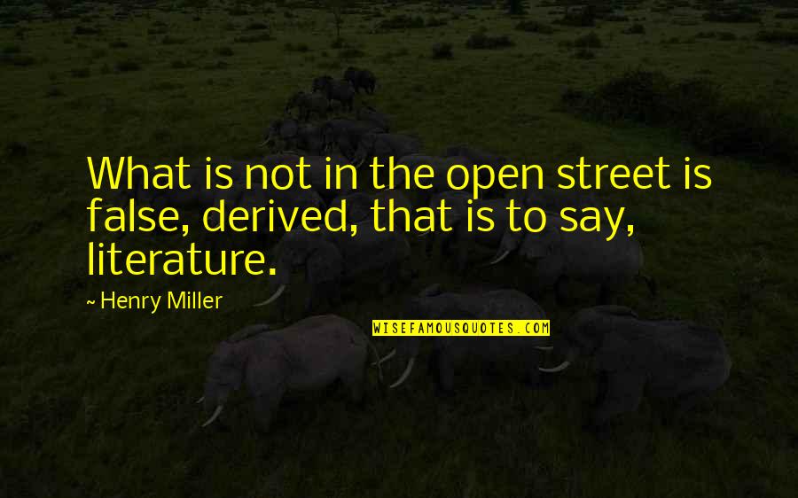 False Quotes By Henry Miller: What is not in the open street is