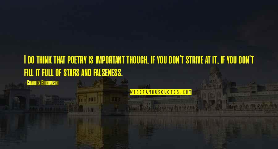 Falseness Quotes By Charles Bukowski: I do think that poetry is important though, Falseness Quotes By Charles Bukowski: I do think that poetry is important though,