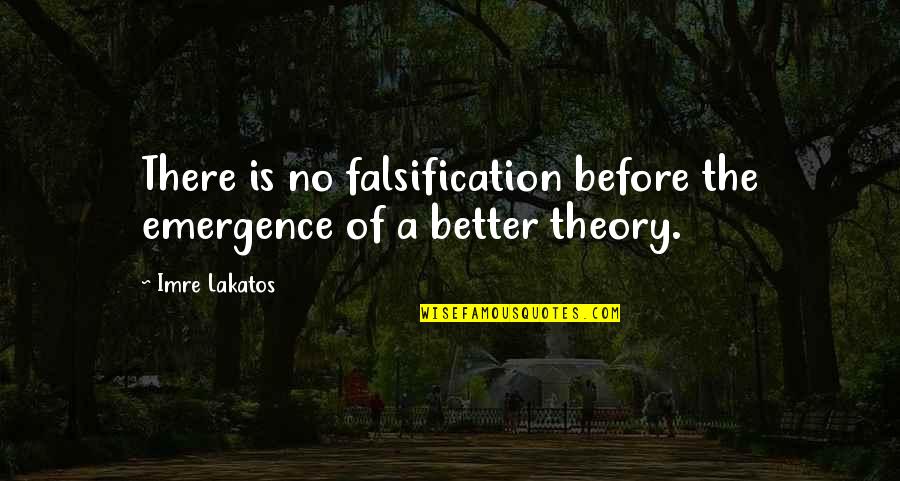 Falsification Quotes By Imre Lakatos: There is no falsification before the emergence of