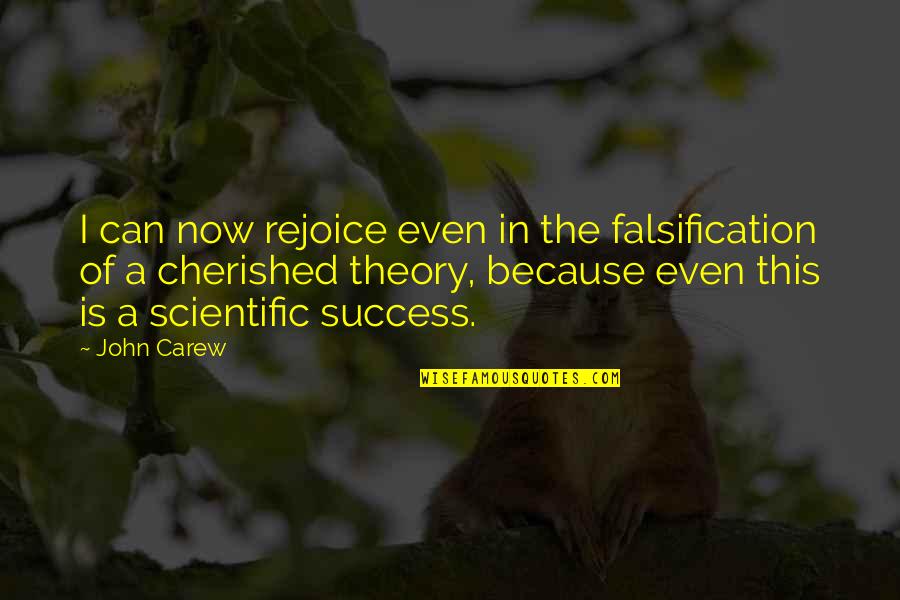 Falsification Quotes By John Carew: I can now rejoice even in the falsification