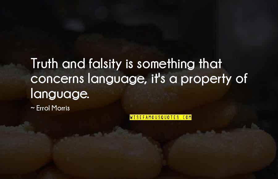 Falsity Quotes By Errol Morris: Truth and falsity is something that concerns language,