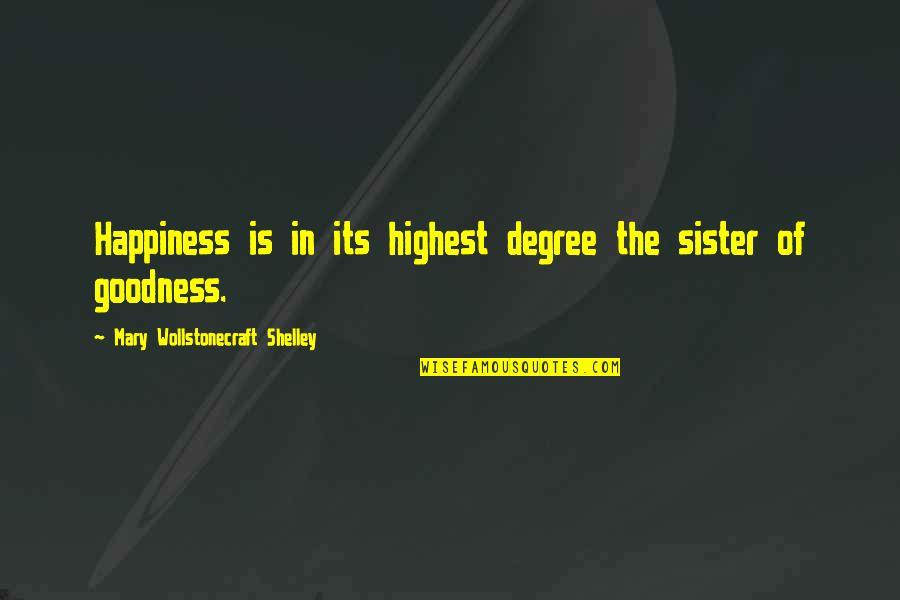 Famili Quotes By Mary Wollstonecraft Shelley: Happiness is in its highest degree the sister