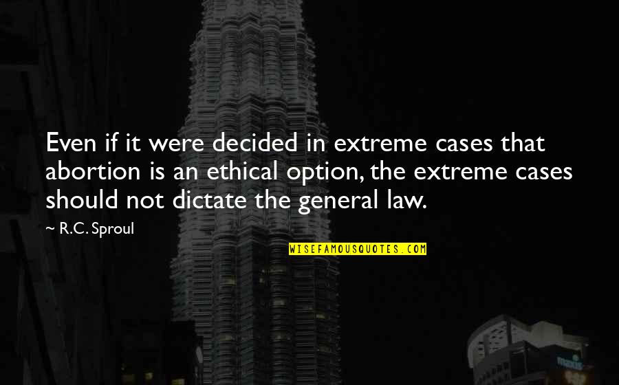 Familiarizing Windows Quotes By R.C. Sproul: Even if it were decided in extreme cases