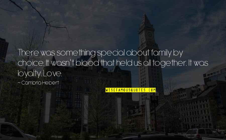Family And Loyalty Quotes By Cambria Hebert: There was something special about family by choice.