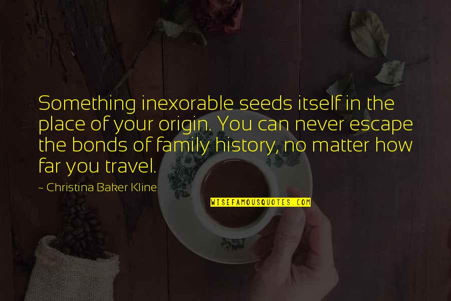 Family And Travel Quotes By Christina Baker Kline: Something inexorable seeds itself in the place of Family And Travel Quotes By Christina Baker Kline: Something inexorable seeds itself in the place of