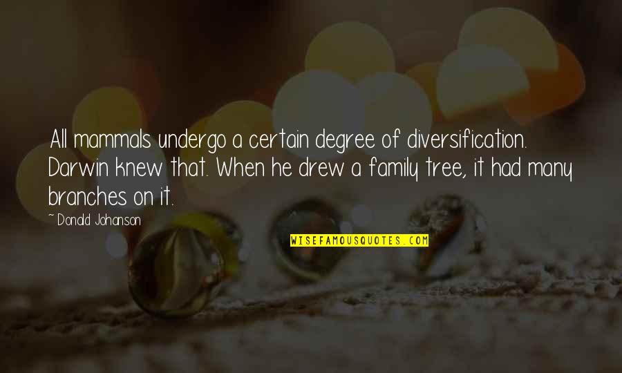 Family And Tree Quotes By Donald Johanson: All mammals undergo a certain degree of diversification.