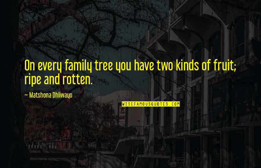 Family And Tree Quotes By Matshona Dhliwayo: On every family tree you have two kinds