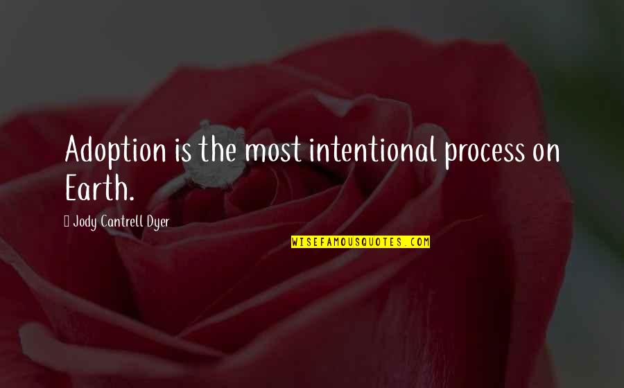 Family And Work Quotes By Jody Cantrell Dyer: Adoption is the most intentional process on Earth.