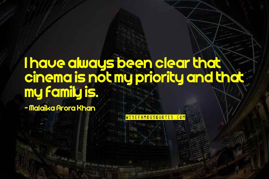 Family Are Always There For You Quotes By Malaika Arora Khan: I have always been clear that cinema is