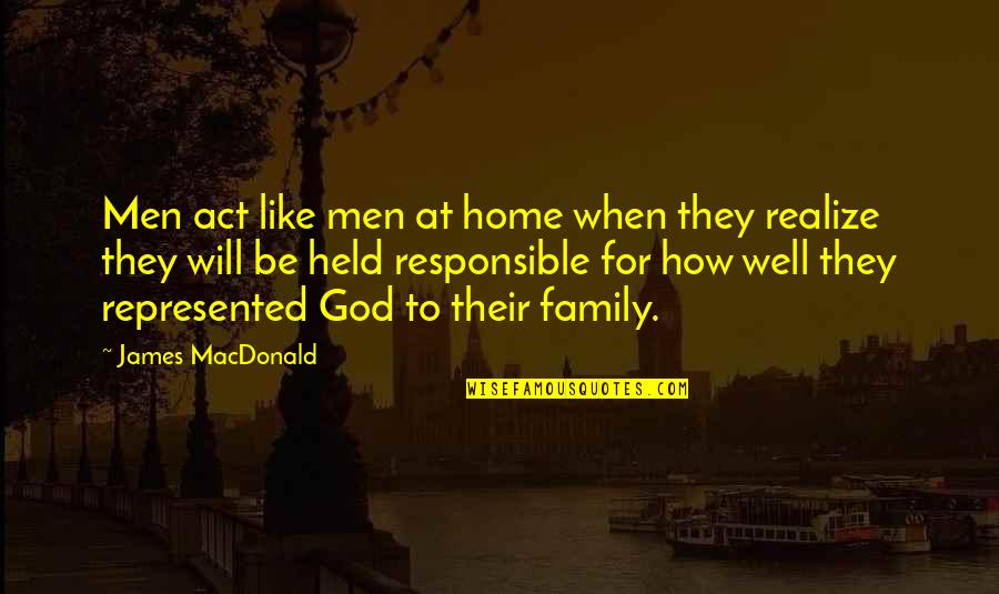 Family At Home Quotes By James MacDonald: Men act like men at home when they