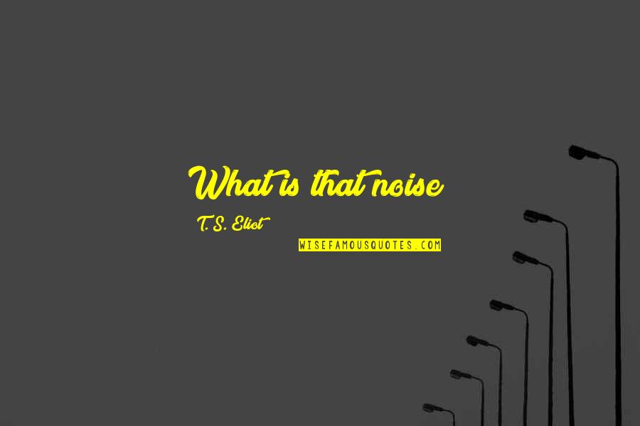 Family Before Business Quotes By T. S. Eliot: What is that noise?